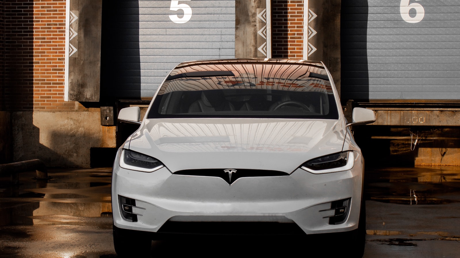 White Tesla Model X front