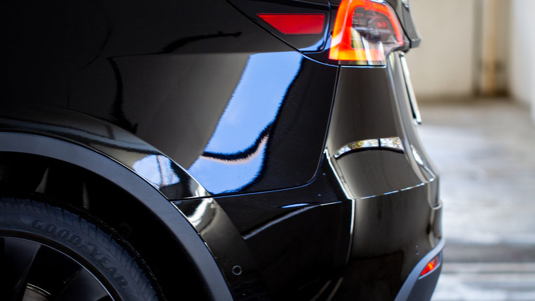 Dark Tesla Model Y rear