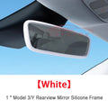 Rearview Mirror Protector Frame for Tesla Model 3 Y S X 2026 -2019 Juniper Center Console Accessories Mirror Silicone Cover Trim