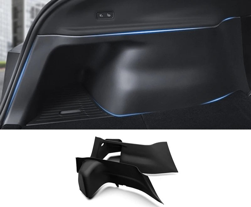 Tesla Model Y Juniper TPE trunk side guards installed