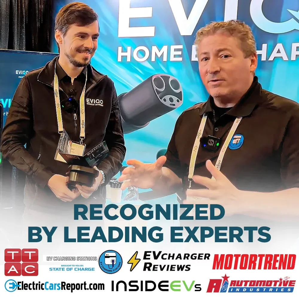 EV charging experts discuss home EV chargers at industry event with recognized media logos