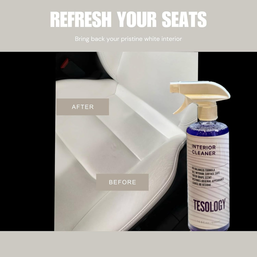 Revitalize Your Tesla's Interior with Eco-Friendly Vegan Leather Cleaner - Perfect for Model 3, Model Y, Model S, and Model X - Effortlessly Removes Dirt and Stains for a Fresh, Luxurious Finish