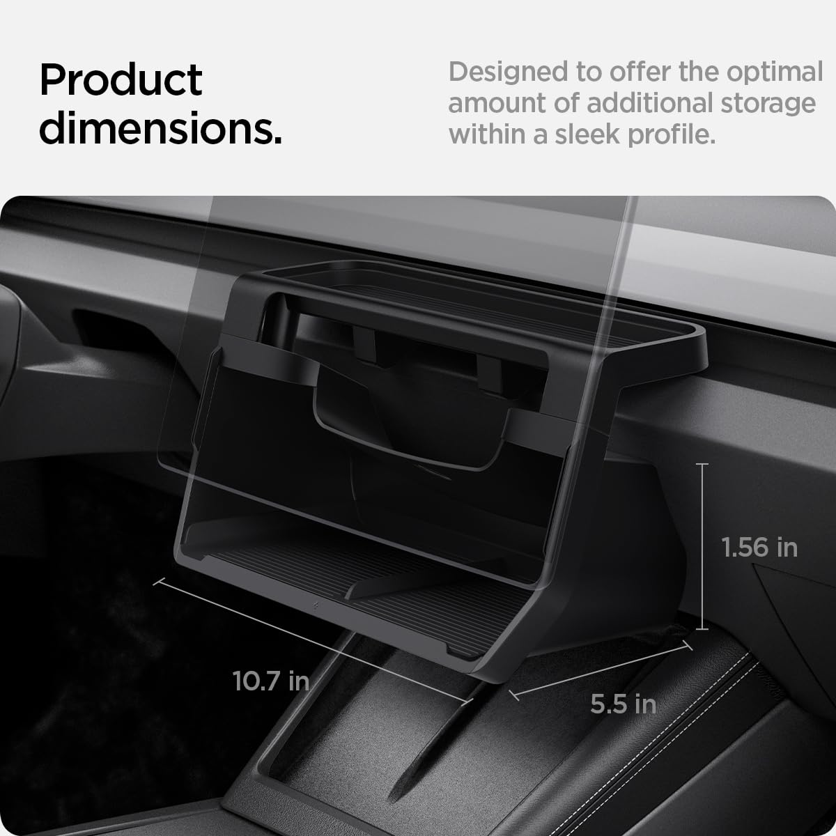 Spigen under-screen storage product dimensions diagram