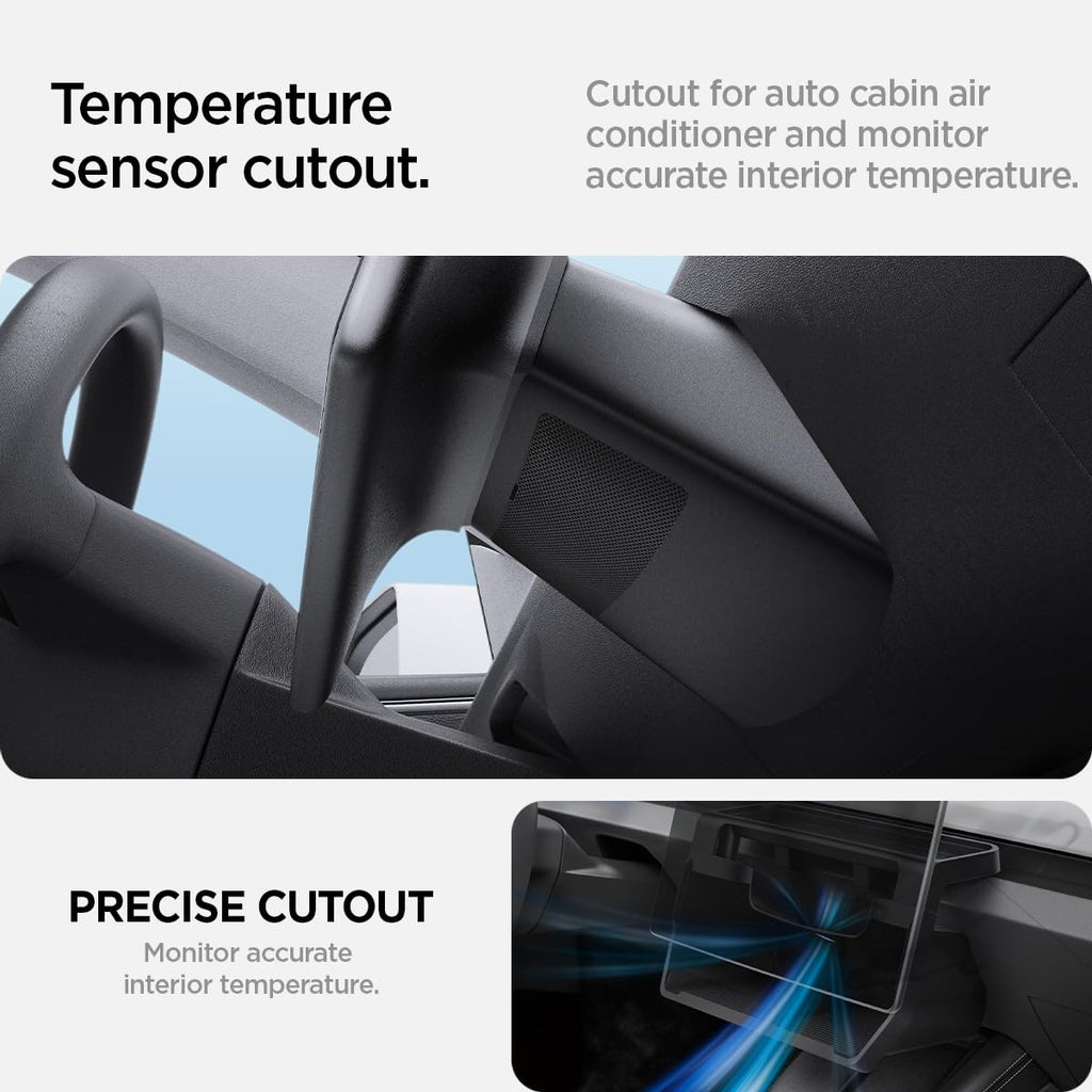 Spigen tray cutout for Tesla cabin temperature sensor