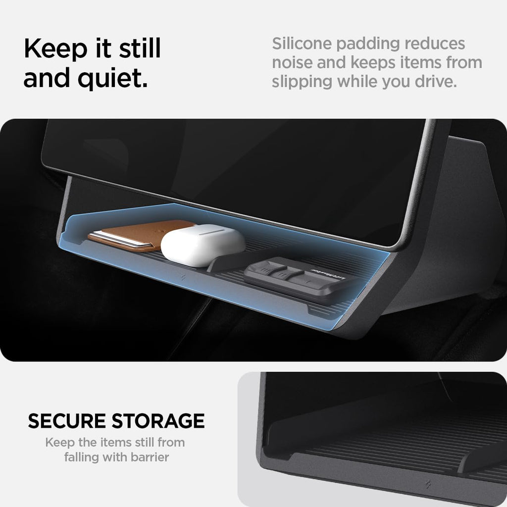 Spigen storage tray with anti-spill barrier keeping items secure