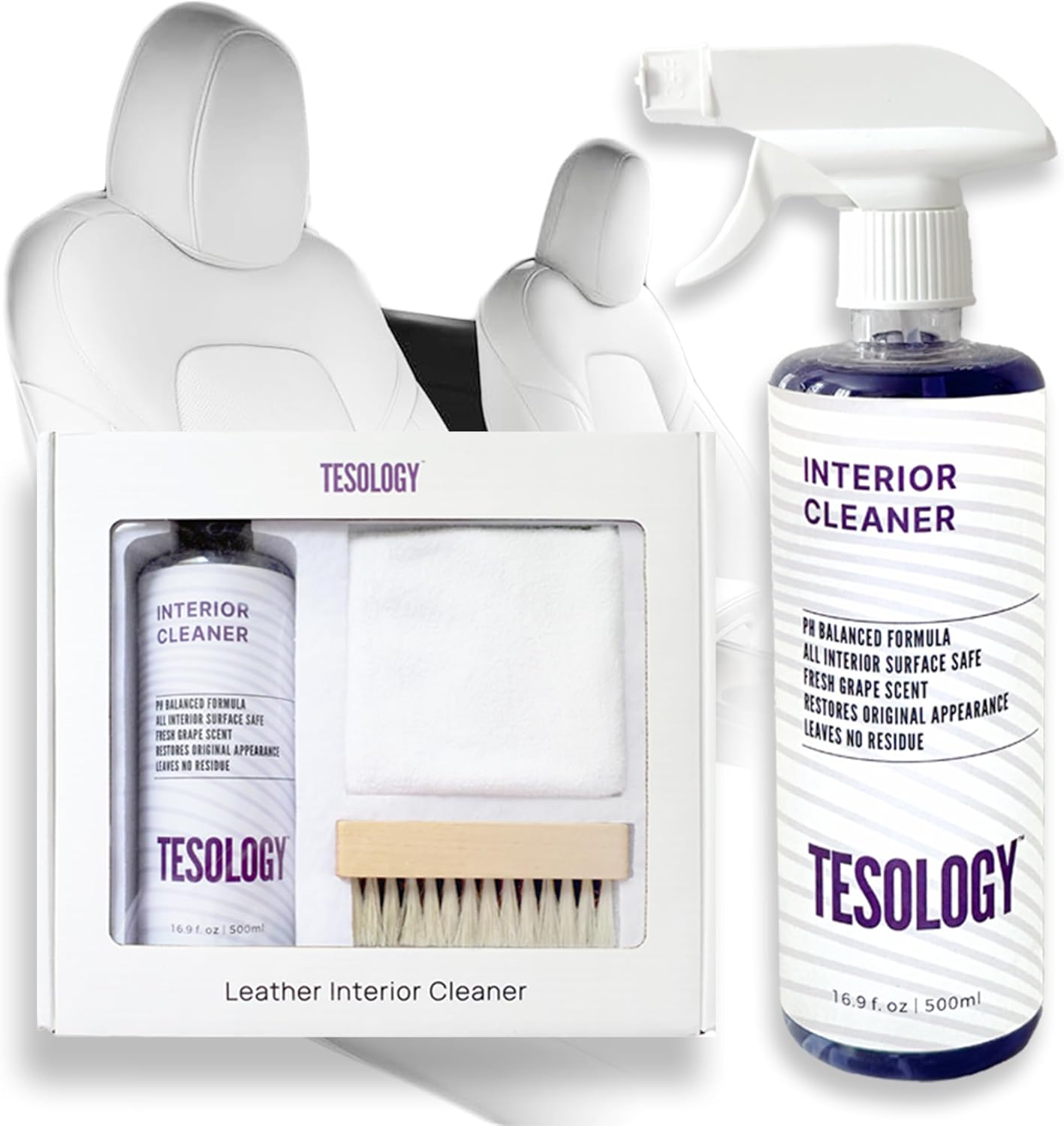 Revitalize Your Tesla's Interior with Eco-Friendly Vegan Leather Cleaner - Perfect for Model 3, Model Y, Model S, and Model X - Effortlessly Removes Dirt and Stains for a Fresh, Luxurious Finish