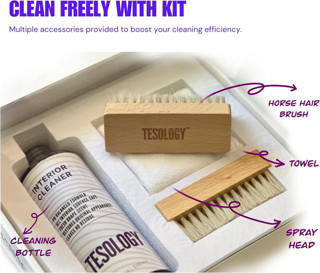Revitalize Your Tesla's Interior with Eco-Friendly Vegan Leather Cleaner - Perfect for Model 3, Model Y, Model S, and Model X - Effortlessly Removes Dirt and Stains for a Fresh, Luxurious Finish