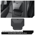 Black hidden armrest storage box installed in Tesla Model Y Juniper