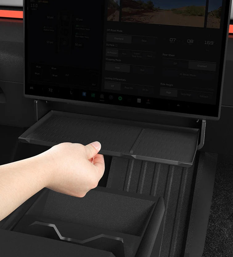Elevate Your Tesla Cybertruck 2025 Experience with the Ultimate Under-Screen Storage Box Organizer