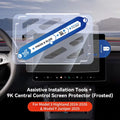Assistive press-and-slide installation tool for Tesla screen protector