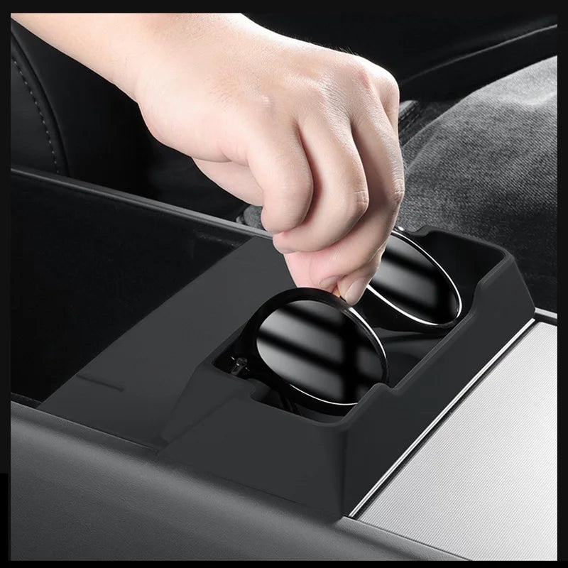 Elevate Your Tesla Experience with the 2025-2026 Center Console Armrest Storage Box and Glasses Holder Tray for Model 3 & Y