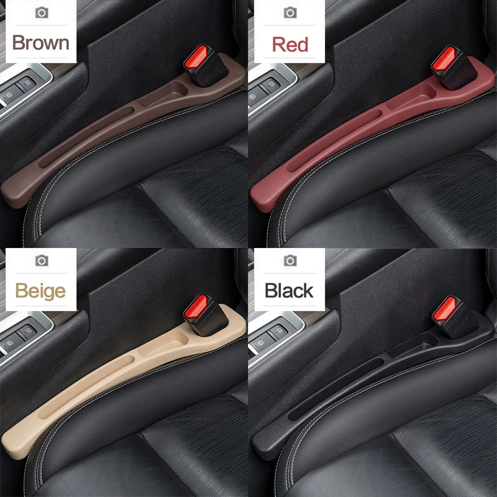 Seat gap filler color options in brown, red, beige, and black