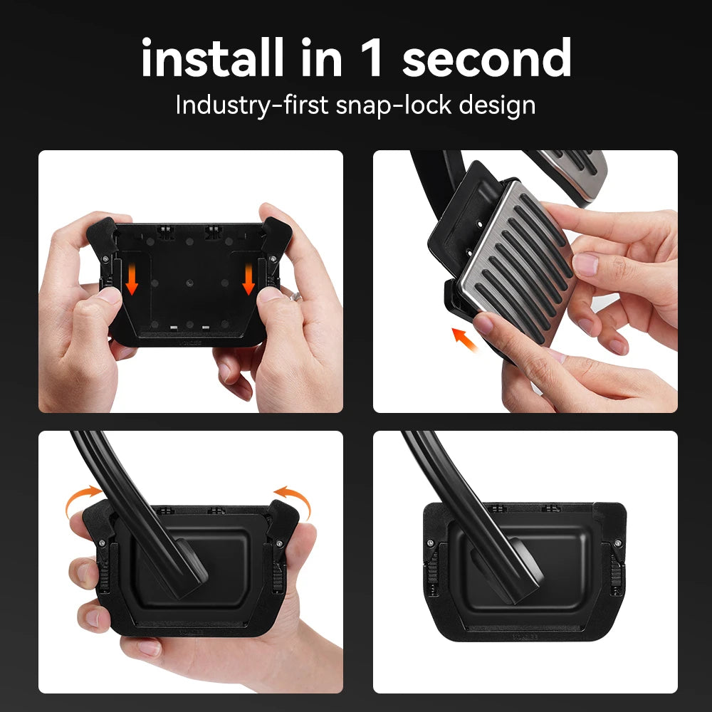 Snap-lock pedal cover installing in one second on Tesla pedal