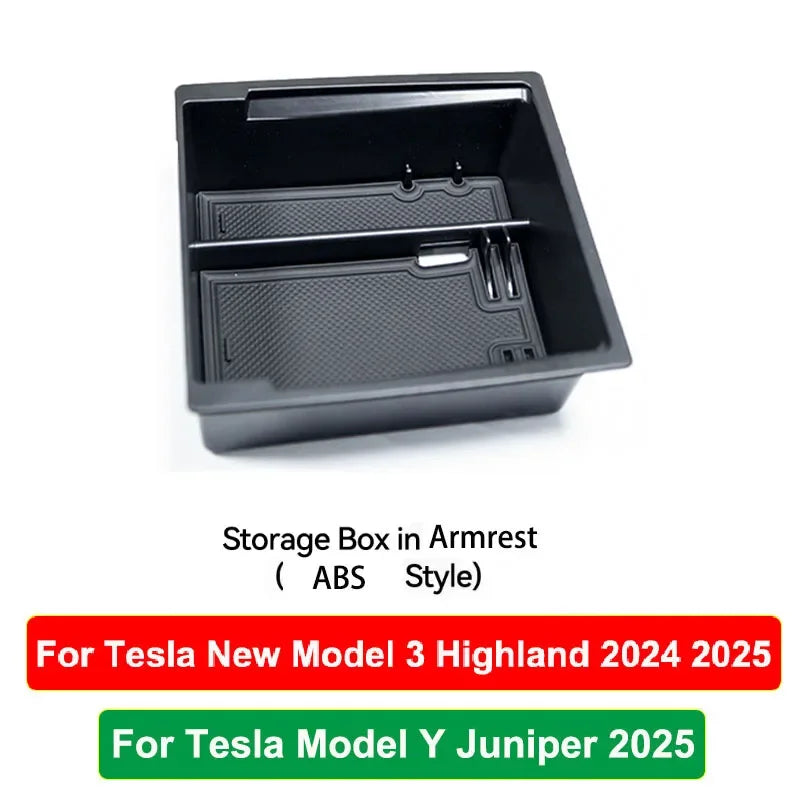 Tesla armrest ABS storage organizer tray standalone