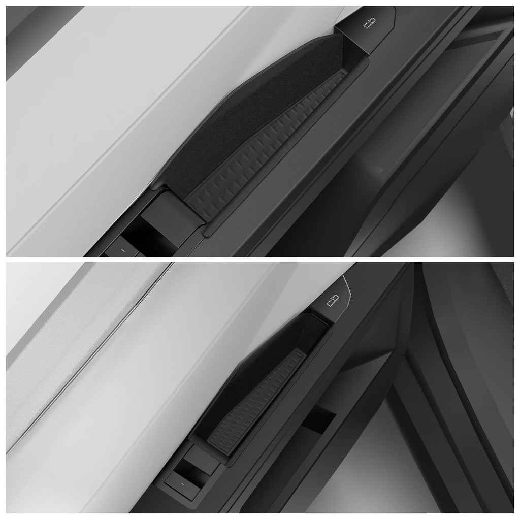 Tesla Cybertruck door handle storage tray installed in front and rear doors