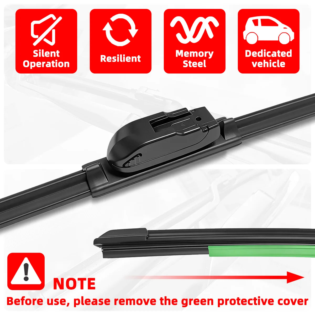 Tesla Model 3 wiper blade silent resilient memory steel features
