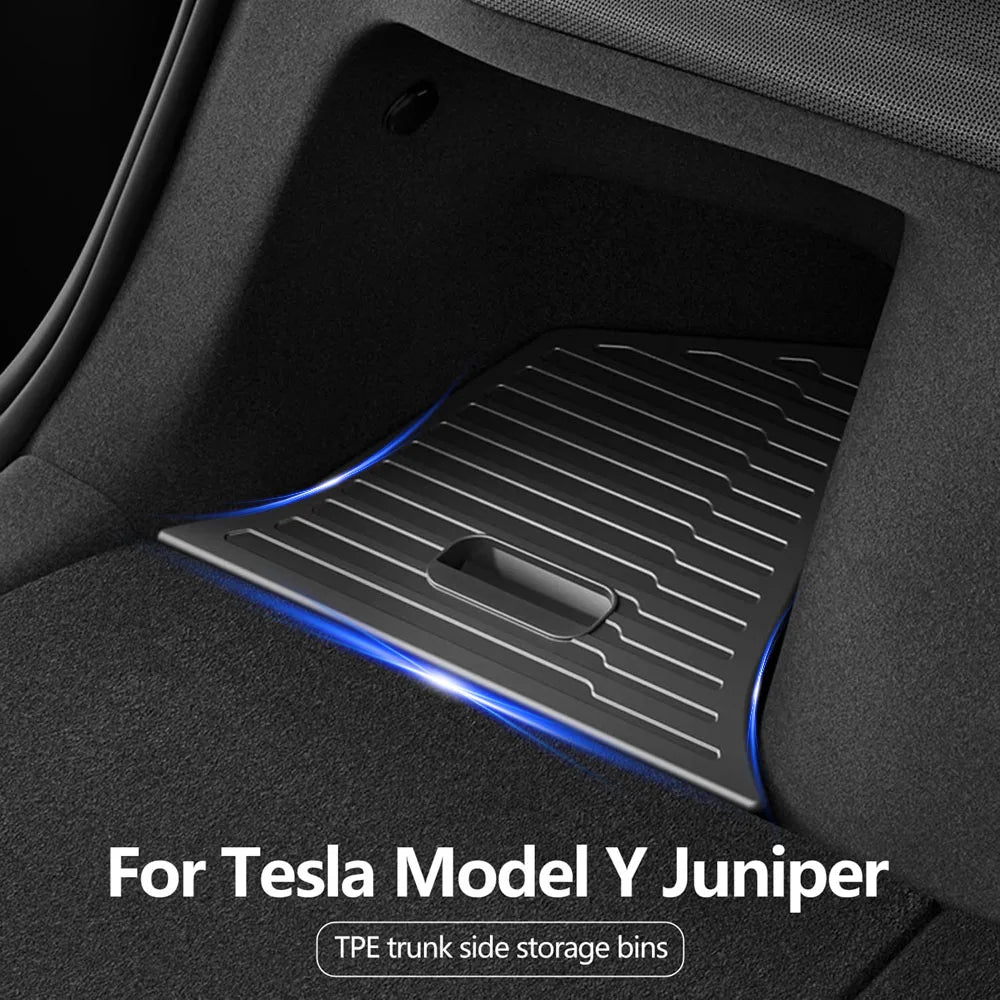 TPE trunk side storage box fitted in Tesla Model Y Juniper trunk