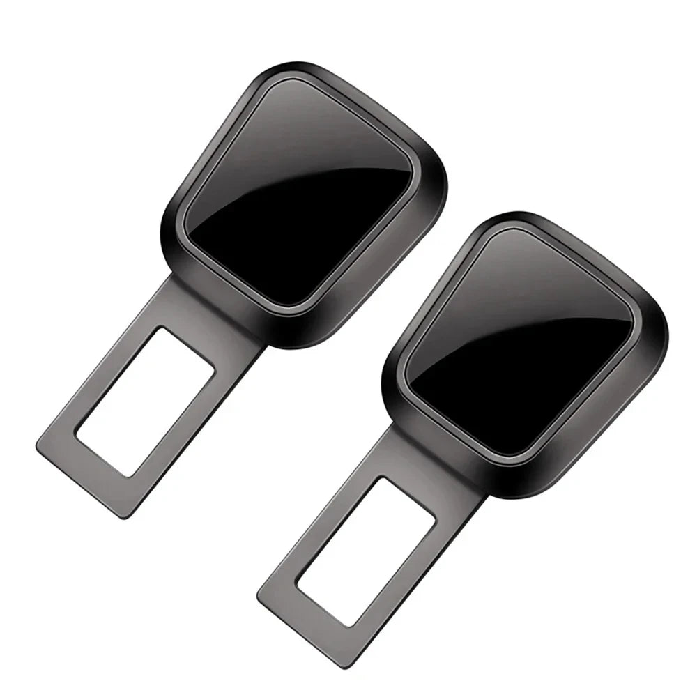 Pair of mirror-plated zinc alloy seat belt extender buckles