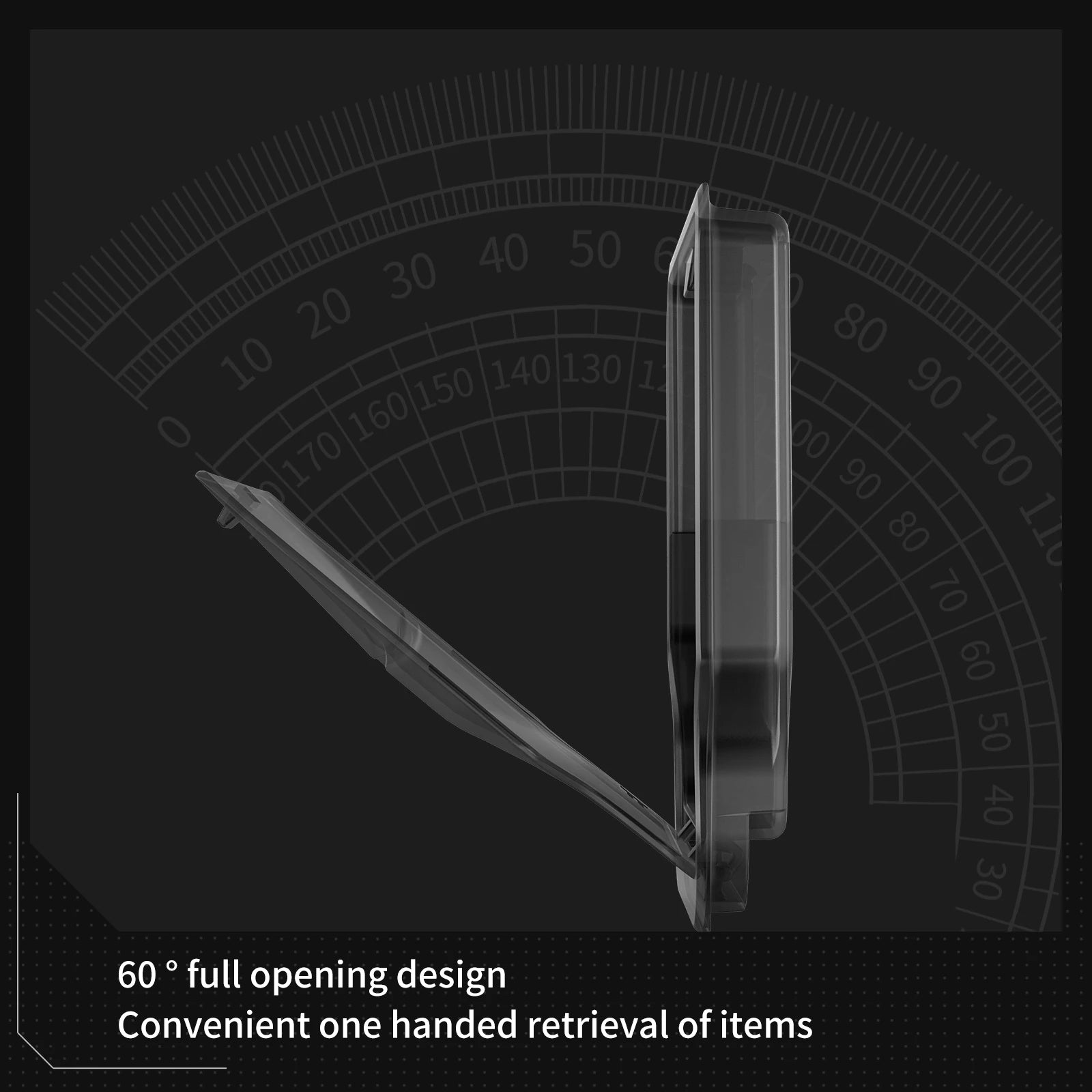 60-degree full opening design of the Tesla armrest storage box