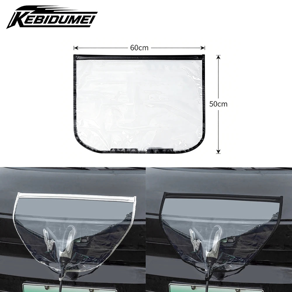 EV charging port rain cover dimension diagram showing 60cm by 50cm size