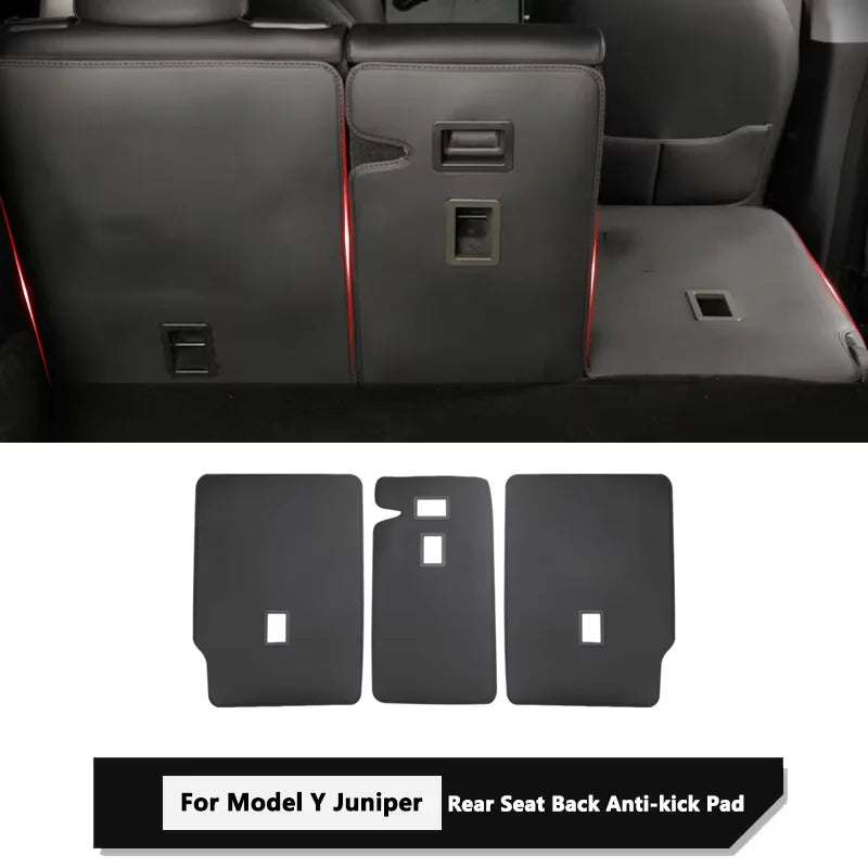 Tesla Model Y Juniper rear seat back anti-kick protective pads installed