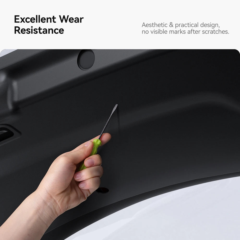 Tesla Model Y Juniper tailgate pad resisting scratches with no visible marks