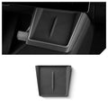 Dark under-screen storage tray installed in Tesla Model Y Juniper console
