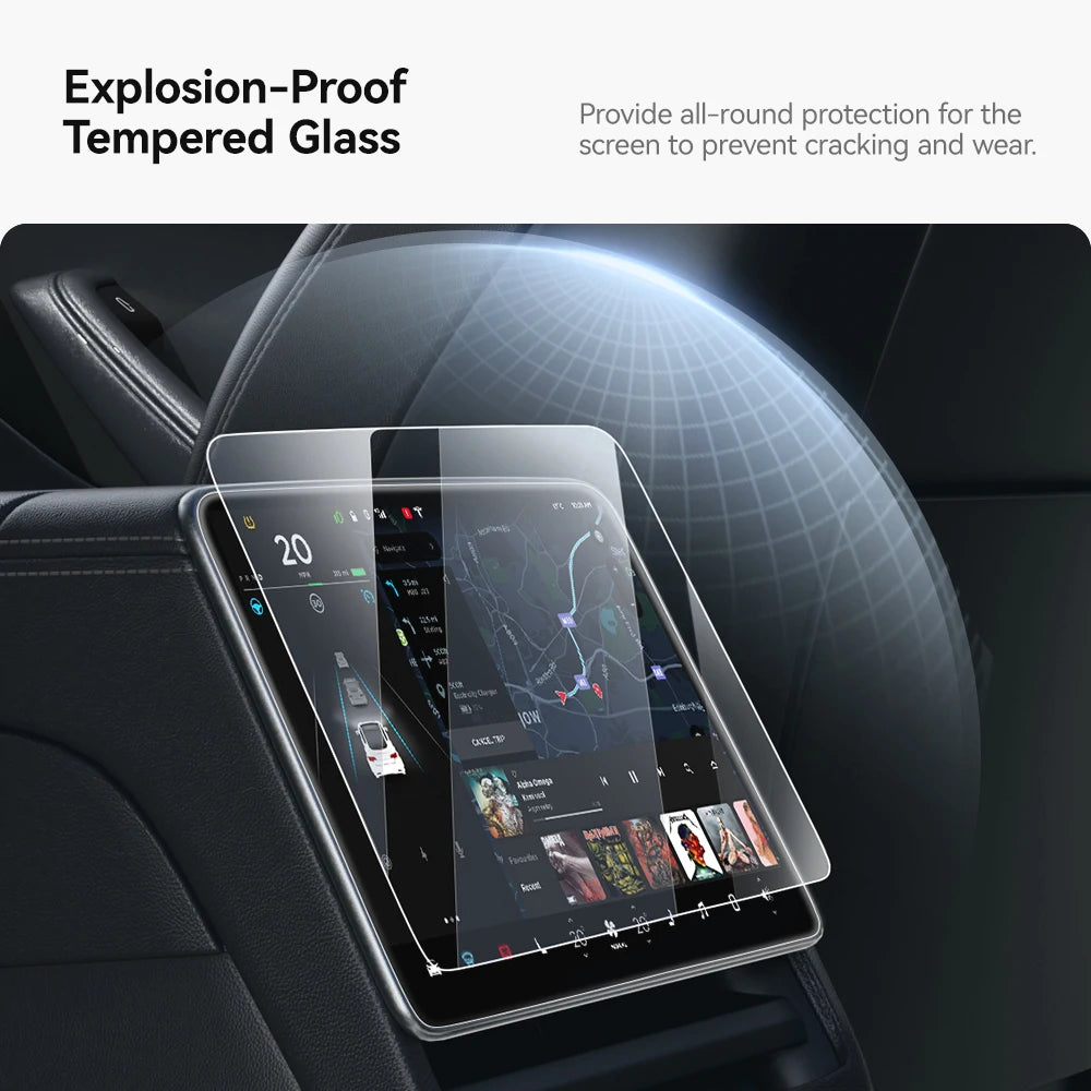 Explosion-proof tempered glass screen protector for Tesla touchscreen
