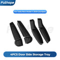 Set of 4 Tesla Model Y Juniper door side storage trays in black TPE
