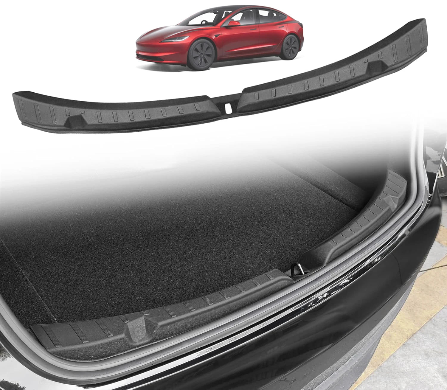 Tesla Model 3 Highland TPE rear trunk sill guard protector product view
