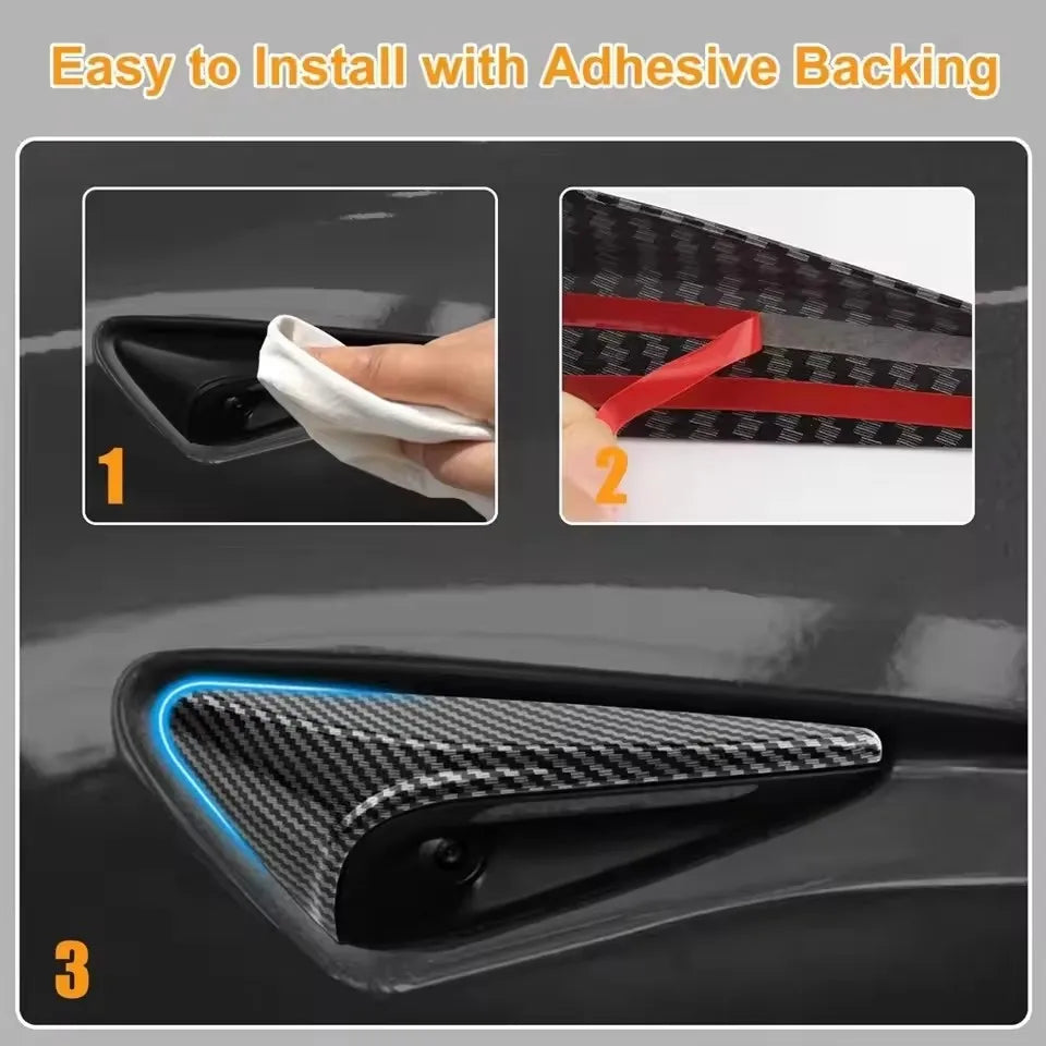 Tesla turn signal trim protector installation with adhesive backing