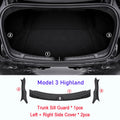 Tesla Model 3 Highland trunk sill guard layout with left and right side covers