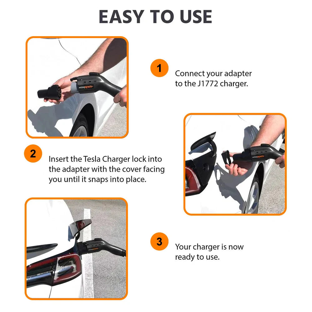 Step by step guide installing the Tesla charge adapter lock
