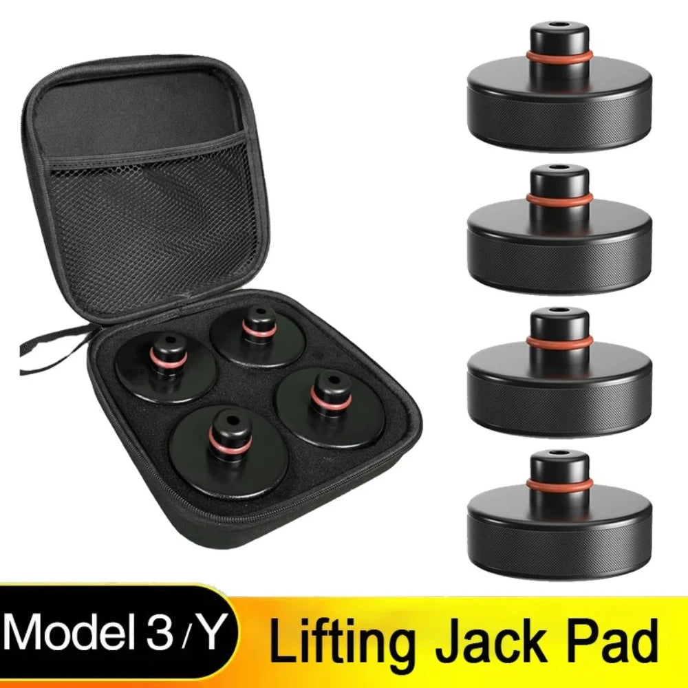 Tesla rubber lifting jack pad set of 4 with zippered storage case