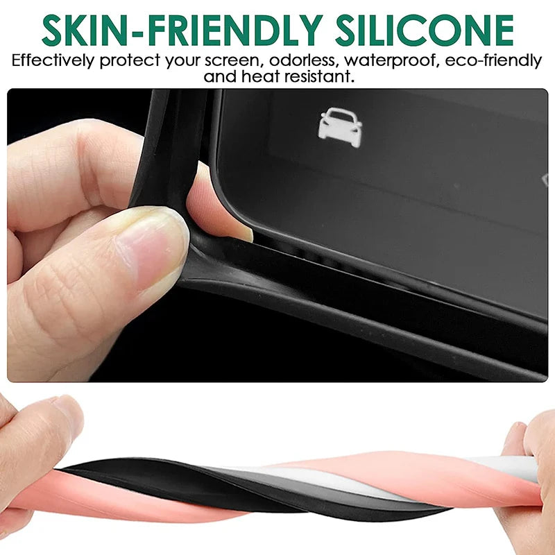 Flexible skin-friendly silicone screen frame protector close-up