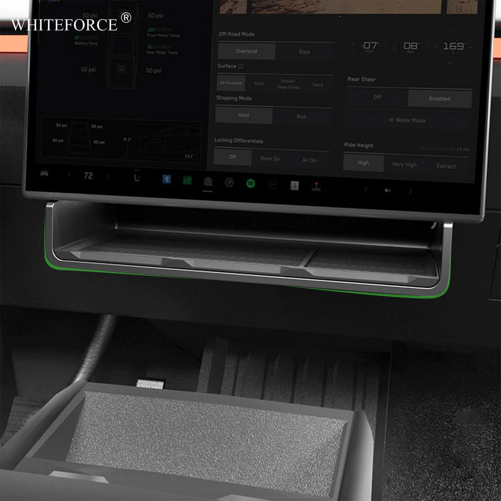 Elevate Your Tesla Cybertruck 2025 Experience with the Ultimate Under-Screen Storage Box Organizer