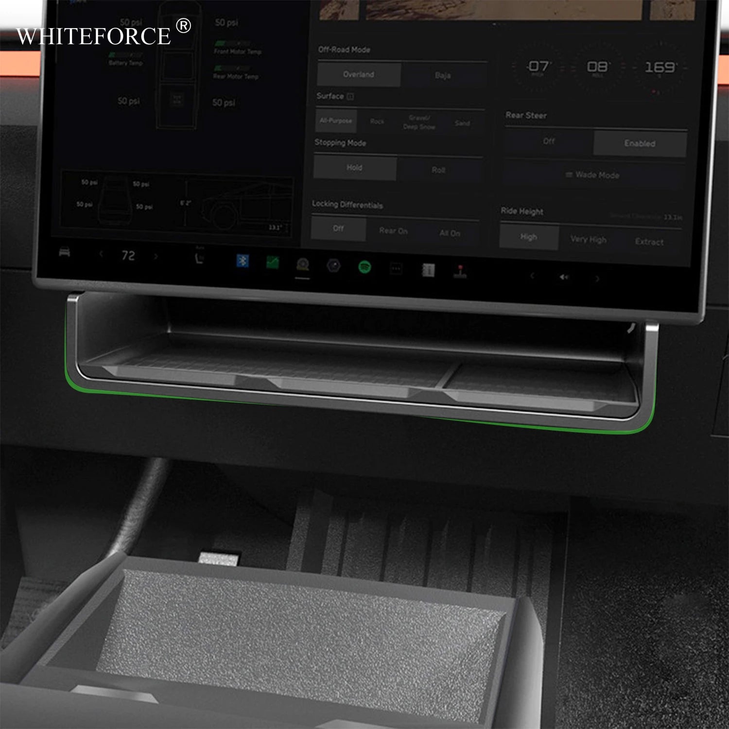 Elevate Your Tesla Cybertruck 2025 Experience with the Ultimate Under-Screen Storage Box Organizer