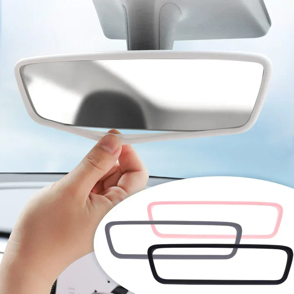 Tesla rearview mirror frame protector shown with color options