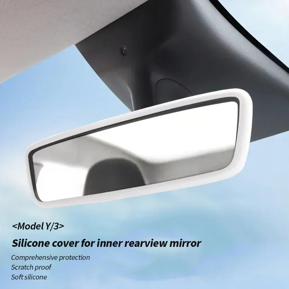 Tesla Model Y and 3 silicone rearview mirror cover detail
