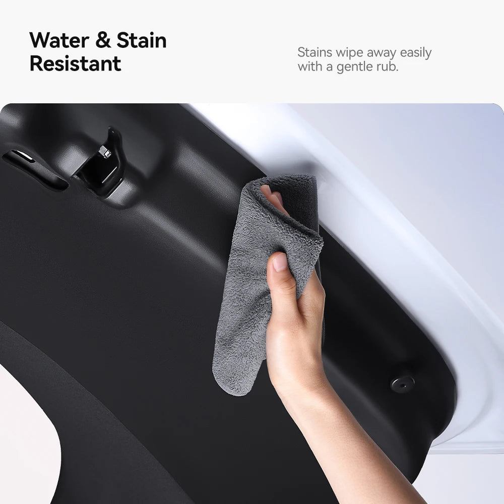 Wiping water and stains off the Tesla Model Y Juniper tailgate pad