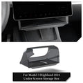 Tesla Model 3 Highland 2024 under-screen storage box installed