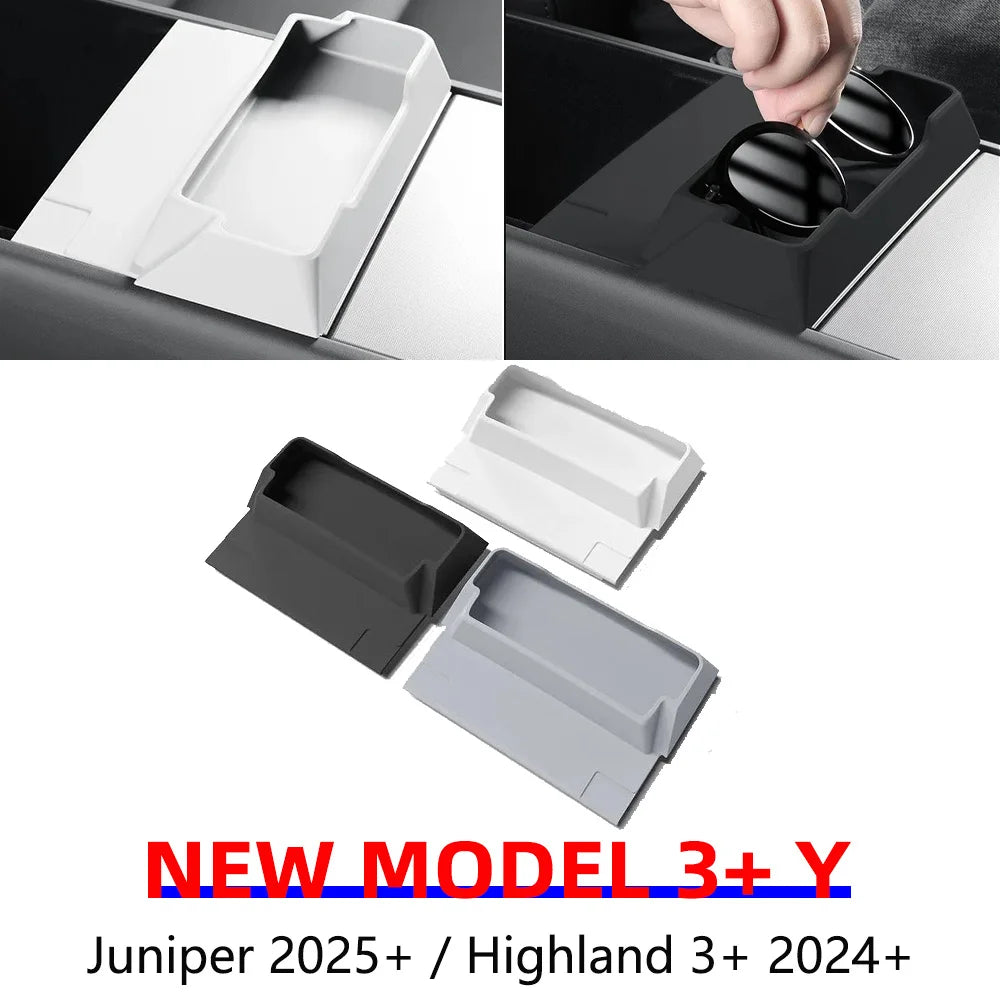 Elevate Your Tesla Experience with the 2025-2026 Center Console Armrest Storage Box and Glasses Holder Tray for Model 3 & Y