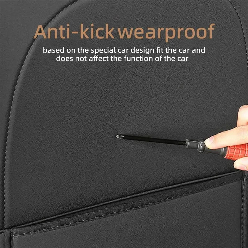 Anti-kick wearproof seat back protector resisting a pointed object