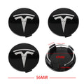 Black Tesla wheel center caps set of 4, 56mm