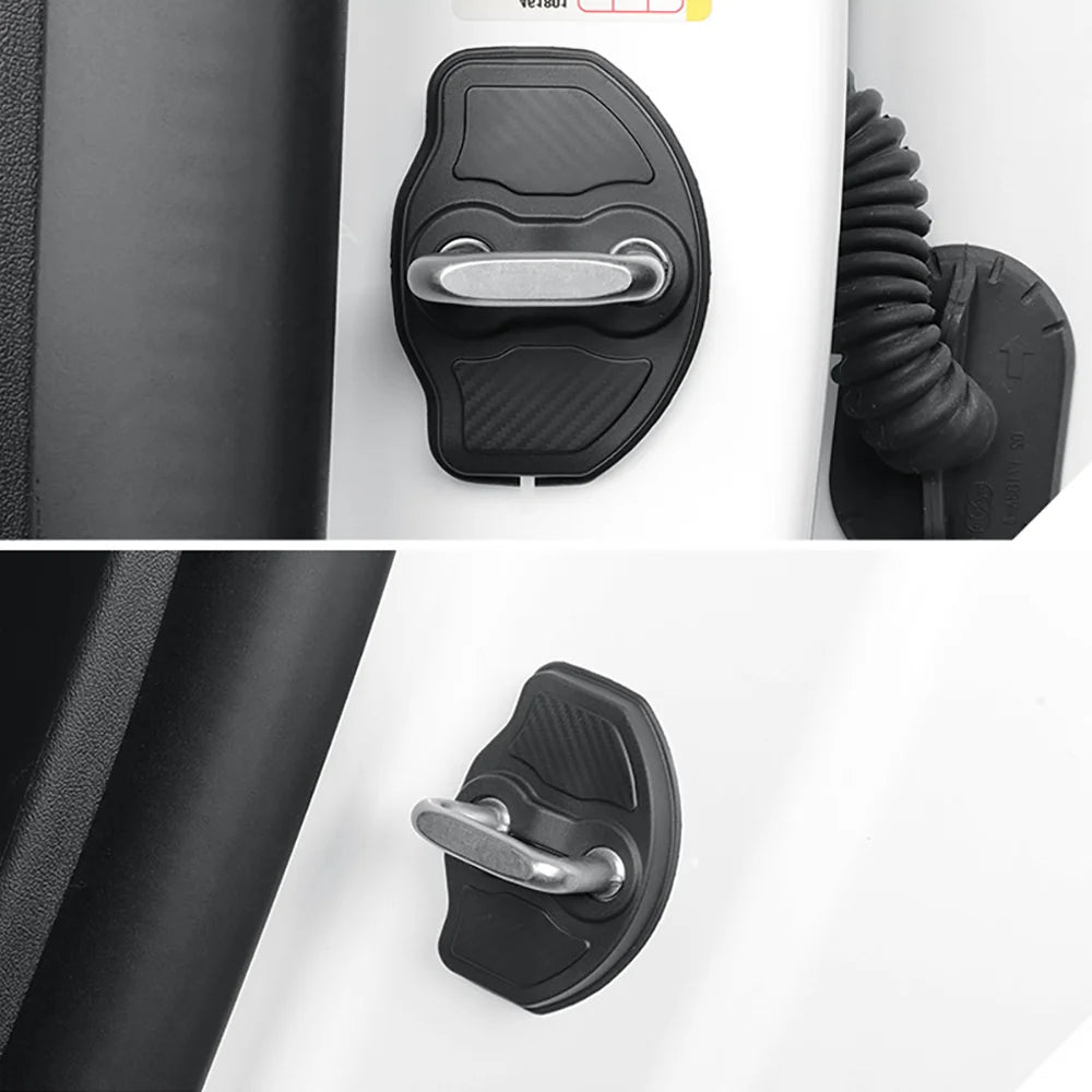 Tesla Model Y Juniper door lock protector installed on door jamb