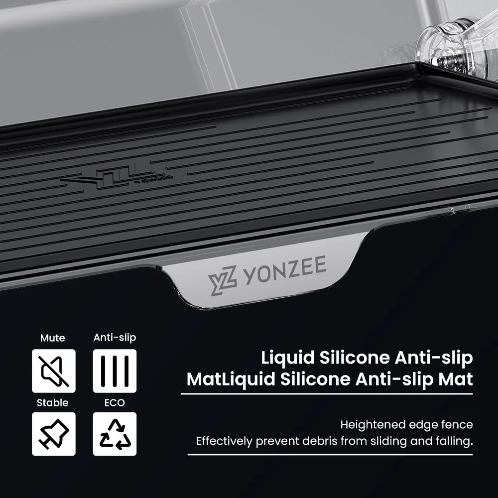Silicone anti-slip mat with raised fence on Tesla under-screen storage shelf