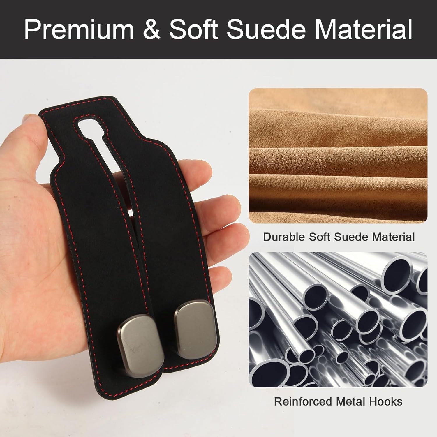 Elevate Your Car Organization with 2 Pcs Premium Suede Multifunctional Headrest Hooks – Stylish Storage Solution for Purses, Bags and More!