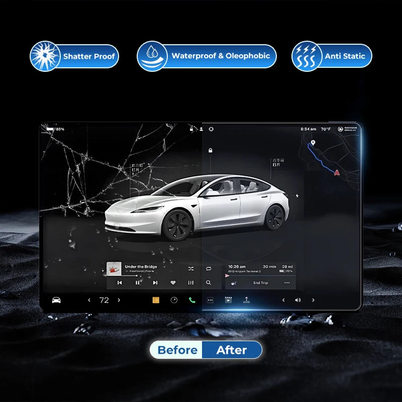 16 Inch Tempered Glass Screen Protector for Tesla Model Y YL 2026 Juniper HD Center Control Film Installation Tool